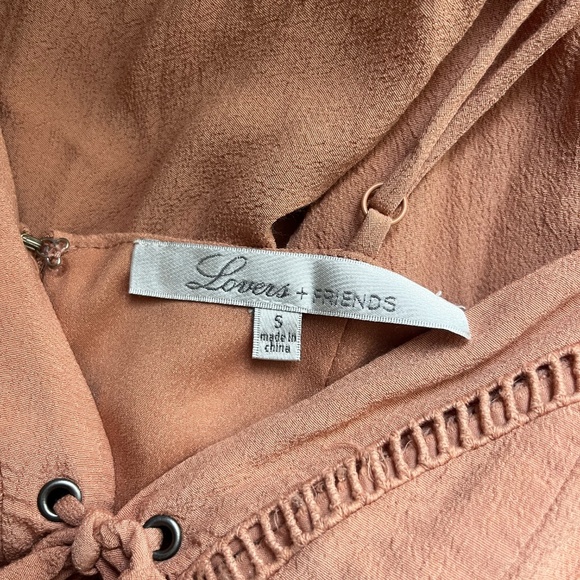 Lovers +Friends Rust Orange Boho Mini Dress β Crochet Detail β Size S - Picture 6 of 8